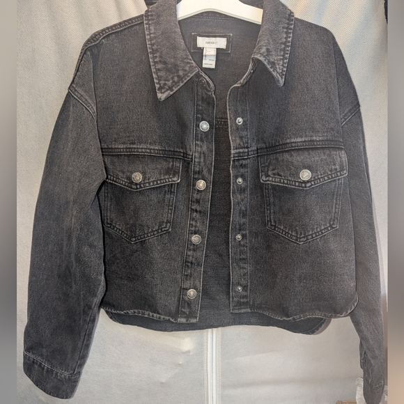 Forever 21 Charcoal Jean Jacket - Picture 2 of 3